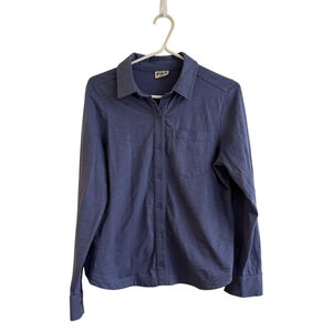 Pact 100% Organic Cotton Long Sleeve Button Up Top Sz Small